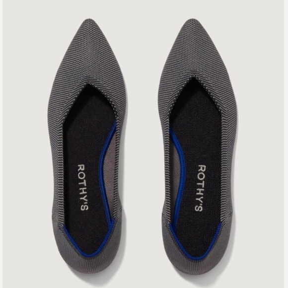 Rothy's Shoes - Rothy's The Point Cloud Grey Birdseye Flats